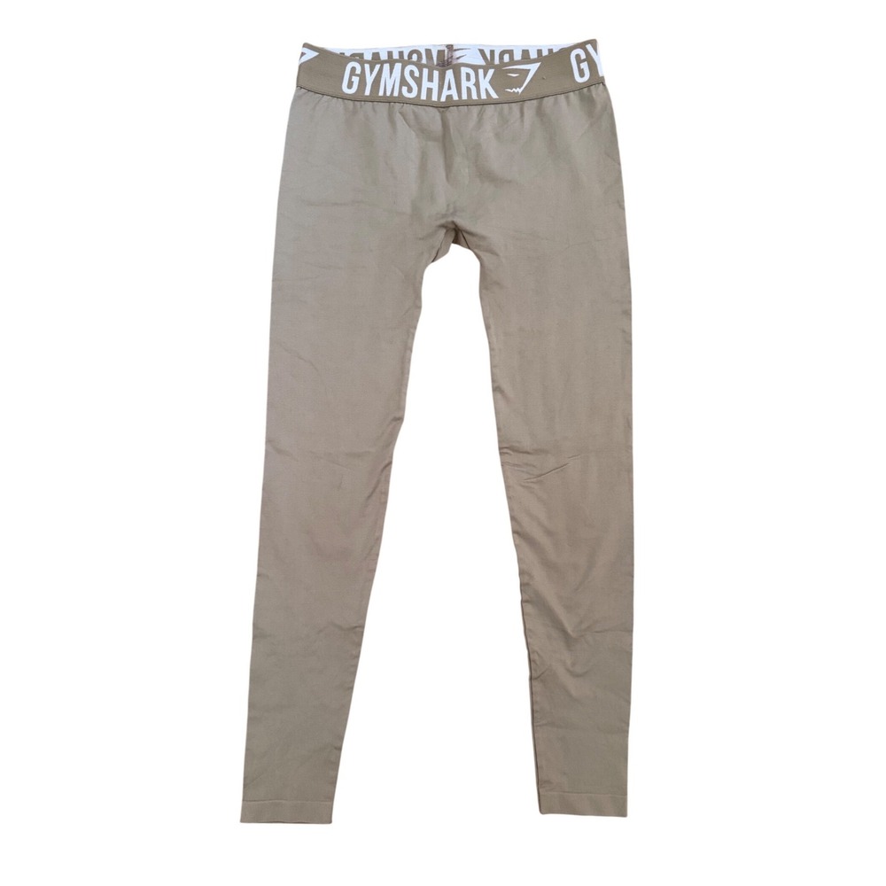 Gymshark Flex High Waisted Leggings Olive Green Khaki Small Elastic Waistband